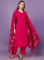 Pure Viscos Pink Daily Wear Hand Work Readymade Kurti Set